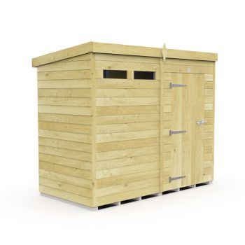 8 x 4 Feet Pent Security Shed - Single Door - Wood - L118 x W243 x H201 cm