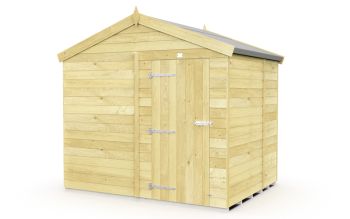 8 x 6 Feet Apex Shed - Single Door Without Windows - Wood - L187 x W231 x H217 cm