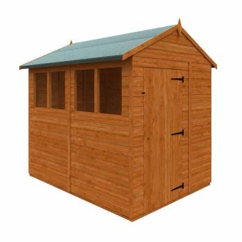 8x6 Flex Apex Summerhouse Garden Sunroom 12mm Flex - L238.8 x W175 x H23.32 cm - Solid Wood/Softwood/Pine - Burnt Orange