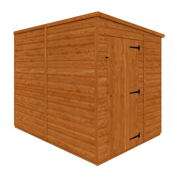 8x6 Flex Pent Windowless 12mm Flex - L238.8 x W175 x H203 cm - Solid Wood/Softwood/Pine - Burnt Orange