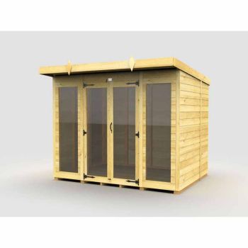 8ft x 6ft Pent Summer House (Full Height Window) - Wood - L178 x W243 x H201 cm