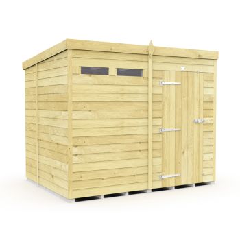 8 x 7 Feet Pent Security Shed - Single Door - Wood - L214 x W243 x H201 cm