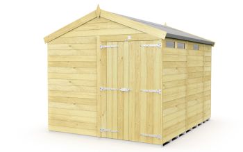 8 x 9 Feet Apex Security Shed - Double Door - Wood - L272 x W231 x H217 cm