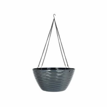 35cm Windermere Hanging Basket - Plastic - L35 x W35 x H17 cm - Charcoal
