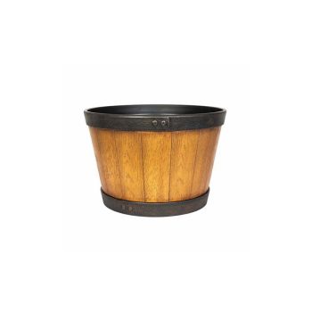 33cm Small Oban Whiskey Barrel - Plastic - L33 x W33 x H20 cm - Light Oak