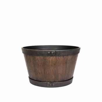 39cm Medium Oban Whiskey Barrel - Plastic - L39 x W39 x H23 cm - Dark Oak