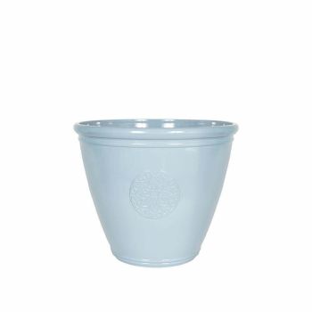 40cm Small Eden Emblem Plant Pot - Plastic - L40 x W40 x H30 cm - Blue