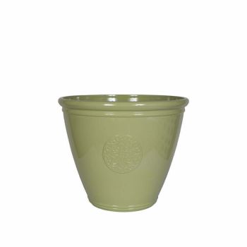 40cm Small Eden Emblem Plant Pot - Plastic - L40 x W40 x H30 cm - Green