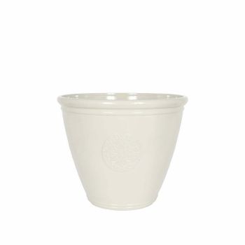 40cm Small Eden Emblem Plant Pot - Plastic - L40 x W40 x H30 cm - White