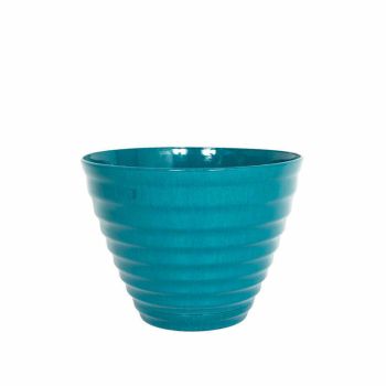 40cm Vale Planter with In-Built Saucer - Plastic - L40 x W40 x H30 cm - Teal