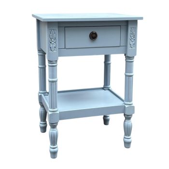 Single Drawers Side Table - L35 x W45 x H65 cm - Blue