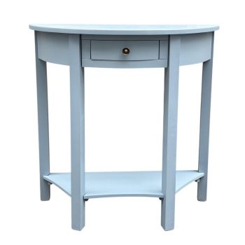Single Drawers Side Table - L35 x W80 x H80 cm - Light Blue
