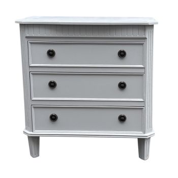 3 Drawers Chest of Drawers - L37 x W65 x H68 cm - Light Grey