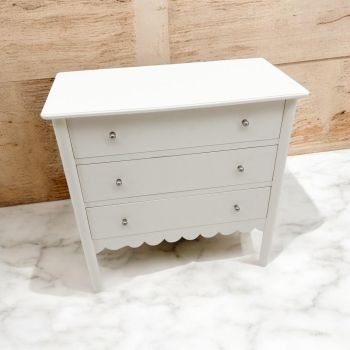 3 Drawers Chest of Drawers - L40 x W80 x H80 cm - White