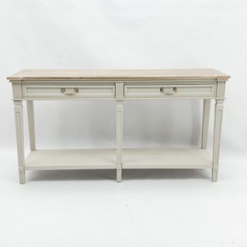 2 Drawer Side Table - Wood - L40 x W150 x H78 cm