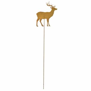 Stag Garden Stake - Metal - L63 x W15 x H1 cm - Rusty (9125)