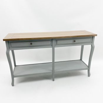 2 Drawers Console Table - Wooden - L40 x W140 x H80 cm - Grey