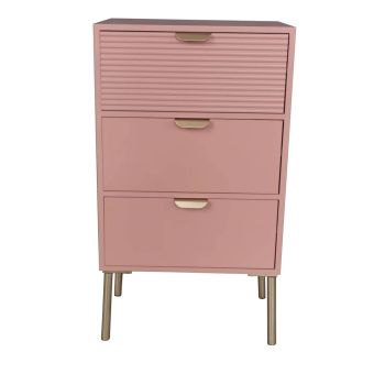 3 Drawers Chest of Drawers - Wood - L30 x W40 x H75 cm - Pink