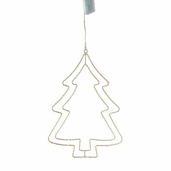 Christmas Decorative LED Light Tree - Metal/Wire Lead - L42 x W1 x H30 cm - Black