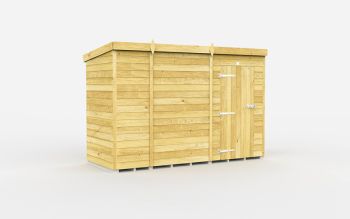 9 x 4 Feet Pent Shed - Single Door Without Windows - Wood - L118 x W276 x H201 cm