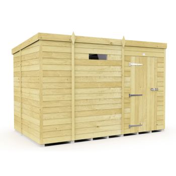 9 x 6 Feet Pent Security Shed - Single Door - Wood - L178 x W276 x H201 cm