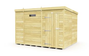 9 x 8 Feet Pent Security Shed - Single Door - Wood - L231 x W276 x H201 cm