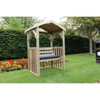 Anastasia 2 Seat Garden Arbour - L90 x W135 x H190 cm - Minimal Assembly Required - Set of Waterproof Cushions Included