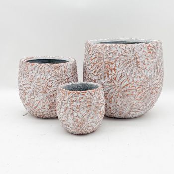 Set of 3 Pots - Cement - L45 x W45 x H41 cm