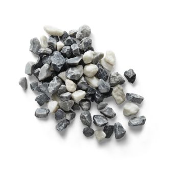 Alpine Black Bulk Bag 850 kg Premium Chippings - 12-25 mm Cool Grey/Icy White and Black Basalt Gravel - L10 x W10 x H8 cm