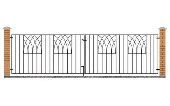 Abbey Modern Double Driveway Gate - Solid Steel - Fits Gap of 3264 mm x 812 mm High - Electro Galvanised/Black Powder Coated