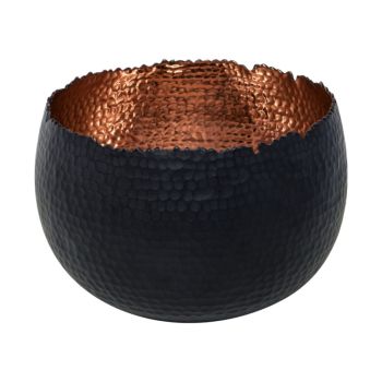 Hammered Bowl Planter - Iron - L19 x W19 x H14 cm -  Black