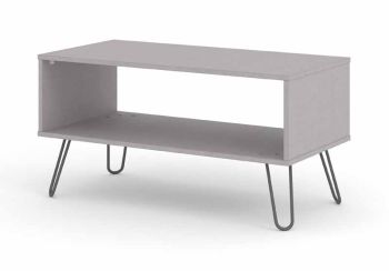 Open Coffee Table - Textured Manufactured Board/Metal - 91 x 45 x 46.6 cm - Grey 