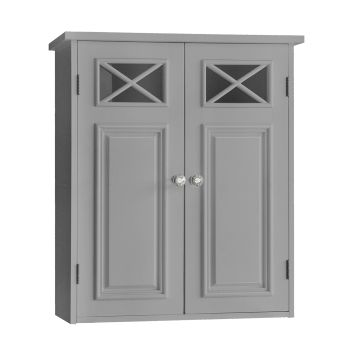  Dawson Contemporary Removable Wooden Wall Cabinet - Grey - 18 x 61 x 61 cm