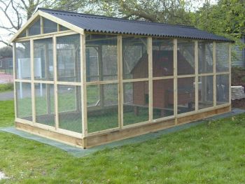 Pet run. Timber & Wire. Choice of Sizes & Roof styles for pets, poultry etc