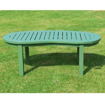 Curved Coffee Table - Wood - L60 x W120 x H55 cm - Green