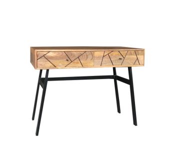 Amar Console Table - Iron Base - Mango Wood/Iron - L50 x W100 x H75 cm - Light Finish - Assembly Required