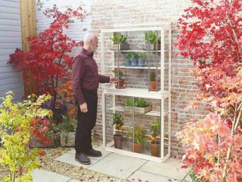 Westminster 3 Feet 4 Inches Small Greenhouse - Aluminium/Glass - L100 x W33 x H172 cm - Antique Ivory