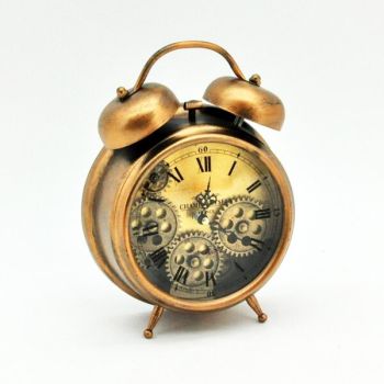 Mantel Clock - Nickel - L8 x W20 x H35 cm