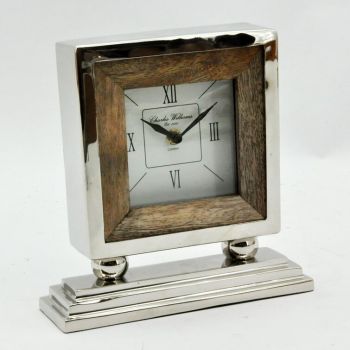 Table Clock - Nickel - L8 x W30 x H28 cm