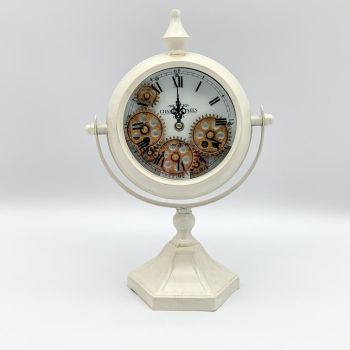 Table Clock - Nickel - L6 x W20 x H38 cm - White