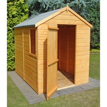 Shiplap Apex Single Door Tongue and Groove Garden Shed Workshop Approx 7 x 5 Feet