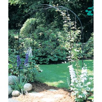Oregon Arch Softstanding Garden Archway - Solid Steel - L53.3 x W152.4 x H213.4 cm - Black