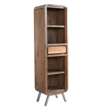 Aspen Narrow Bookcase - Metal/Wood - L40 x W50 x H180 cm