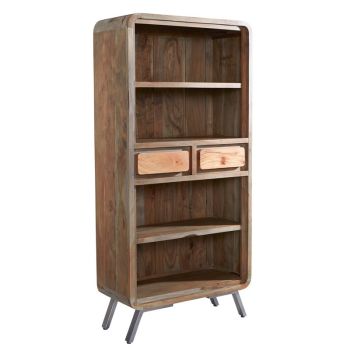 Aspen Large Bookcase - Metal/Wood - L40 x W85 x H180 cm