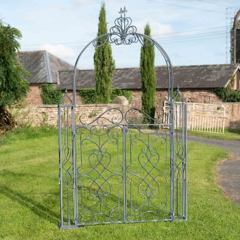 Heritage Gates with Arch - L16 x W152 x H245 cm - Lead Grey