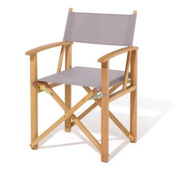 Ascot Folding Directors Chair- Timber - L52.5 x W53.5 x H87 cm - Slate Grey 