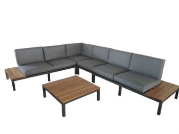 ASPEN 6 Seat Modular Set 1 Coffee table, 2x End Pieces, 1x Corner Piece, 3x Middle Chairs