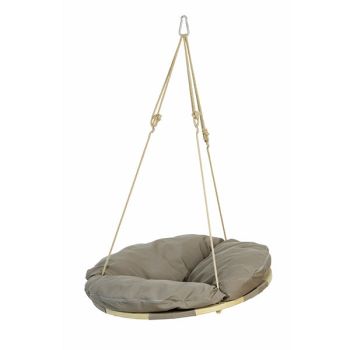 Swing Nest Hanging Chair - Spruce Wood/Poly-Acrylic - L120 x W140 cm - Taupe