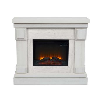  48 inch Electric Fireplace - Grey marble / White - 121 x 108 x 108 cm