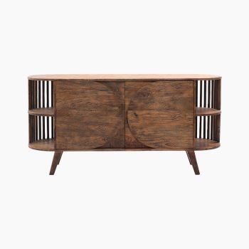 Helena Two Doors Cabinet - Mango Wood - L130 x W40 x H65 cm - Brown